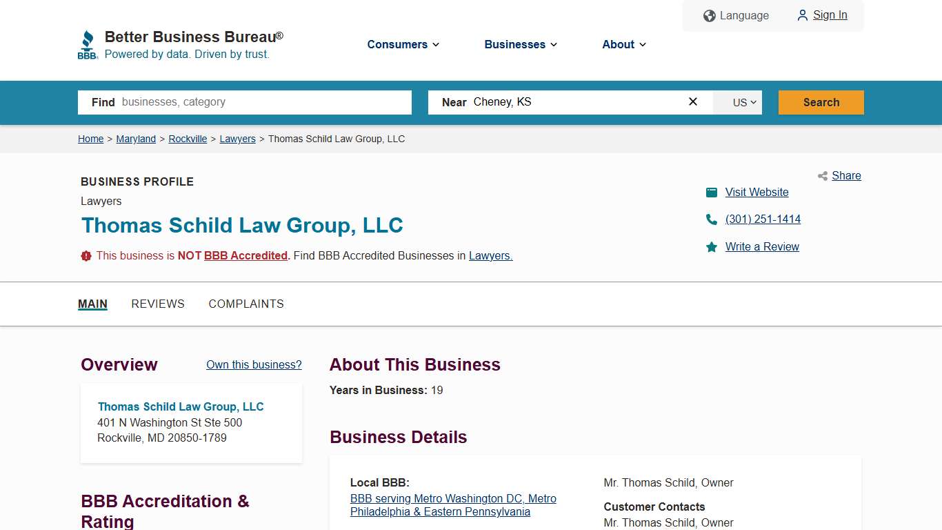 Thomas Schild Law Group, LLC BBB Business Profile Better Business Bureau